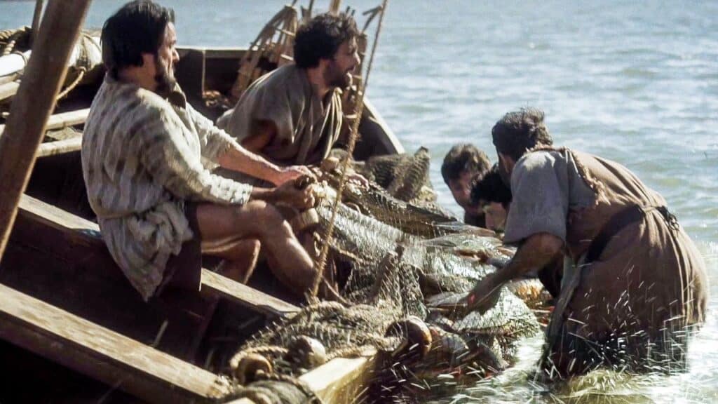 Apóstolos de Jesus pescando