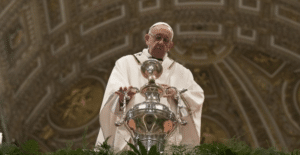 Papa Francisco na celebração da Missa de Lava-Pés (Reprodução: Vatican News)