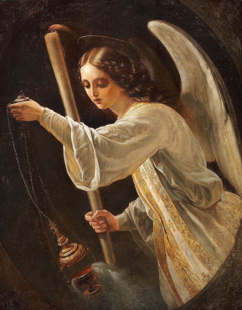 O incenso na liturgia católica 2 incenso Um anjo segurando um turíbulo