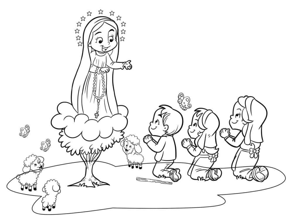 nossa senhora de fatima para colorir 1